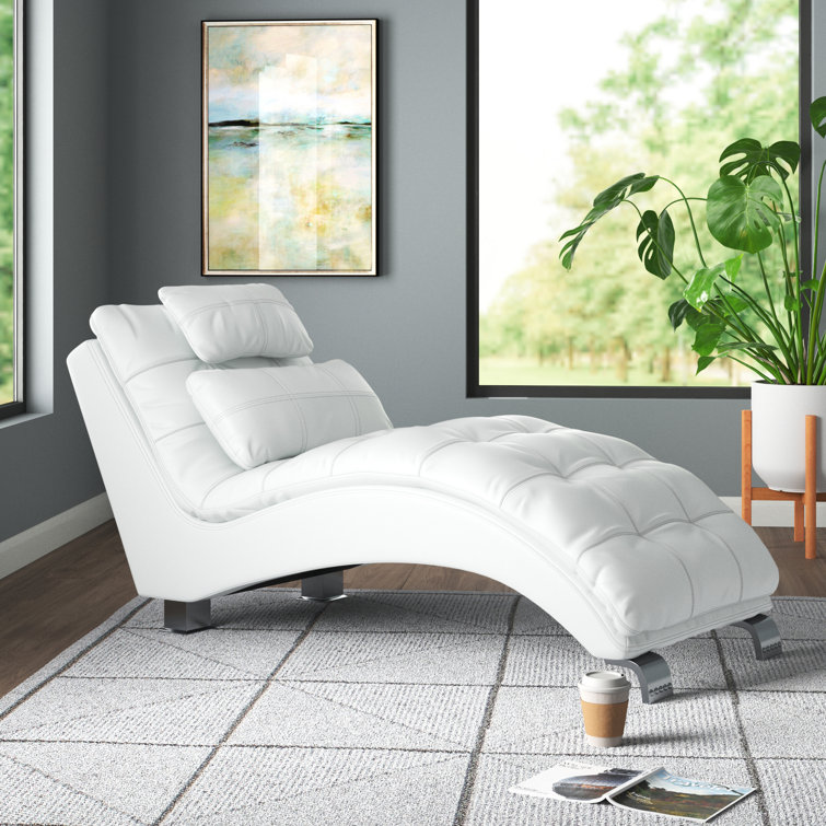 Wade Logan® Alaiya Vegan Leather Chaise Lounge & Reviews Wayfair